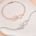 Personalised Mobius Infinity Cat Heart Shaped Bracelet with Name Elegant Jewellery Daily Wear Birthday Anniversary Gift for Cat Lovers