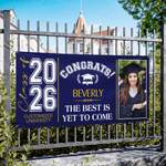 Personalized Congratulations Photo Banner with Name and Quote Class of 2026 Graduation Backdrop Party Decor Gift for Graduates