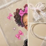 Personalized Cute Cartoon Little Girl Clear Gift Bag with Name and Ribbon Birthday Gift for Black Girl