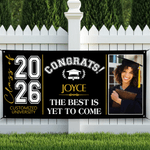 Personalized Congratulations Photo Banner with Name and Quote Class of 2026 Graduation Backdrop Party Decor Gift for Graduates