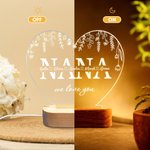 Personalized Mom We Love You Heart-shaped LED Night Light with 1-12 Kid Names and Wooden Base Home Decor Mother's Day Birthday Gift for Mom Grandma