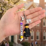 Mini Figure Joy for Your Big Day - Personalised 3D Pixel Block Style Graduate Card Keychain Set - Graduation Gift for Graduates Classmates