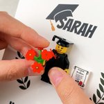 Mini Figure Joy for Your Big Day - Personalised 3D Pixel Block Style Graduate Card Keychain Set - Graduation Gift for Graduates Classmates