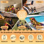 Personalisiertes Street-Art Strandtuch mit Graffiti-Namen | sandabweisend | schnelltrocknend | Badetuch | Sommer Urlaub Geschenk für Familie Freunde