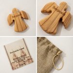 Personalized Bible Verse Card Handheld Cross Angel Ornament with Name and Text First Communion Baptism Back to School Gift for Christians