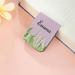 Personalisierte Aquarell Geburt Blume Name Magnetische PU Leder Lesezeichen Clip Täglicher Gebrauch Buch Club Geburtstag Geschenk für Bücherwurm Buchliebhaber