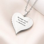 Personalized Heat-Activated Photo Angel Wing Heart Necklace with Text Memorial Birthday Anniversary Gift for Women Pet Lovers