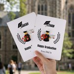 Mini Figure Joy for Your Big Day - Personalised 3D Pixel Block Style Graduate Card Keychain Set - Graduation Gift for Graduates Classmates