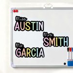 Personalized Rainbow Teacher Name Whiteboard Classroom Magnet Back to School  Gift for Teacher