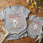 Personlig Vår första mors dag 100% bomull T-shirt Baby Bodysuit med namn Födelsedag 1:a mors dag Present till baby mamma