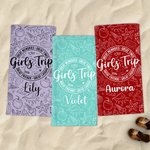Personalisierte Mädchen Reise Sommer Themed Quick Dry Microfiber Beach Towel mit Namen Beach Party Schwimmen Pool Wesentliche Reise Geburtstag Geschenk für Besties