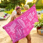 Toalla de playa de gran tamaño, de secado rápido y suave, personalizada para despedida de soltera, con nombre Vacaciones de verano Fiesta en la playa Cumpleaños Regalo para niñas Damas de honor