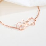 Spersonalizowana bransoletka na kostkę Mobius Infinity Cat w kształcie serca z imieniem Elegancka biżuteria do noszenia na co dzień Urodzinowy prezent rocznicowy dla miłośników kotów