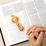 Personalized Bible Verse Card Handheld Cross Angel Ornament with Name and Text First Communion Baptism Back to School Gift for Christians