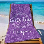 Personalisierte Mädchen Reise Sommer Themed Quick Dry Microfiber Beach Towel mit Namen Beach Party Schwimmen Pool Wesentliche Reise Geburtstag Geschenk für Besties