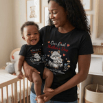 Personlig Vår första mors dag 100% bomull T-shirt Baby Bodysuit med namn Födelsedag 1:a mors dag Present till baby mamma