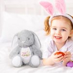 Personalizzato 2026 Uova di Pasqua Peter Rabbit Peluche carino Giocattolo di peluche con nome Compleanno Buon primo regalo di Pasqua per bambini