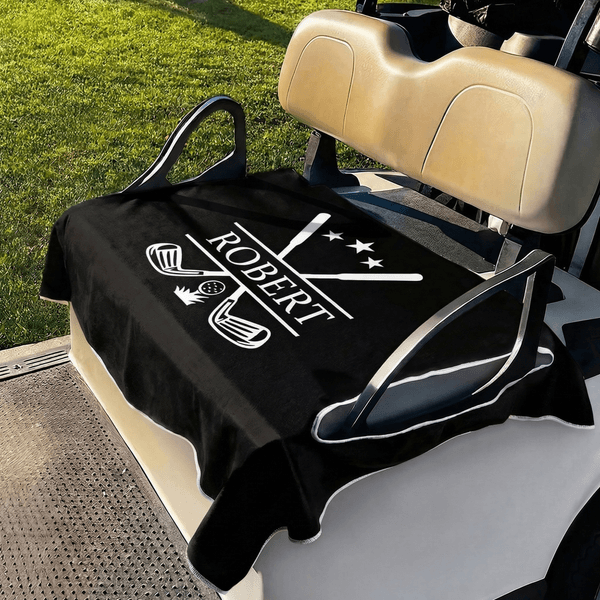 Personalized Multicolour Golf Cart Seat Cover with Name and Initial Golf Course Accessories Birthday Gift for Golf Lovers Golfers Country Clubs