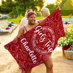 Personalisierte Mädchen Reise Sommer Themed Quick Dry Microfiber Beach Towel mit Namen Beach Party Schwimmen Pool Wesentliche Reise Geburtstag Geschenk für Besties