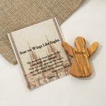 Personalized Bible Verse Card Handheld Cross Angel Ornament with Name and Text First Communion Baptism Back to School Gift for Christians