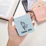 Personalized Sacred Prayer Gesture PU Leather Rosary Bag with Name Scripture Christian Church Gift for Believers Friends