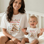 Personlig Vår första mors dag 100% bomull T-shirt Baby Bodysuit med namn Födelsedag 1:a mors dag Present till baby mamma