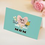 You Are The Best Mom Grüne Blumen und Herz Muttertag Geburtstag Karte