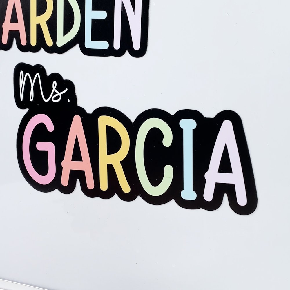 Personalized Rainbow Teacher Name Whiteboard Classroom Magnet Back to School  Gift for Teacher 4