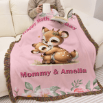 Henkilökohtainen söpö eläin nimi pehmeä heittää peitto tupsut ja vuosi Home Decor Äitienpäivä Syntymäpäivä lahja Kid äiti