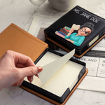 Personalizzato Cartoon femmina insegnante in pelle PU classico appiccicoso blocco note con testo Desk Organizer Back to School regalo per gli insegnanti educatori
