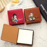 Porte-bloc-notes autocollant personnalisé avec personnage de dessin animé lisant et nom - Cadeau pour amoureux des livres