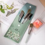 Henkilökohtainen Syntymä Kukka Makeup Brush Bag 8 Pcs Makeup Brushes Travel Essentials Äitienpäivä Syntymäpäivä lahja naisille