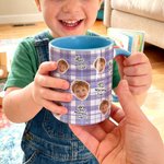 Personalised Best Ever Crown 1-4 Face Photos Ceramic Coffee Mug with Title Mother's Day Father's Day Birthday Gift for Mom Dad Family