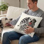 Personalised Cute Pet Photo Checkboard Imitation Embroidery Effect Cushion Cover with Name Home Decor Birthday Gift for Cat Dog Pet Lovers