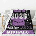 Couverture Multicolore de Fin d'Études Personnalisée avec Texte et École Classe 2024 Cadeau Fin d'Études pour les Diplômés