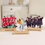 Plaque Acrylique Transparente Personnalisée avec Photo et Textes Décoration de Bureau Cadeau Anniversaire pour Amis Famille