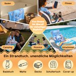 Personalisiertes Cartoon-Surf-Tier Strandtuch | mit Namen | schnelltrocknend | Sommer Urlaub Pool Geburtstag Geschenk für Kinder