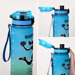 Personalisierte Wasserflasche mit Sport-Silhouette | mit Namen und Zeitmarkierungen | 1000 ml | auslaufsicher | Geburtstagsgeschenk für Sportliebhaber
