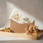 Personalisierte Eid Mubarak Cartoon Ramadan Kind Stern goldenen Glanz Geld Halter Bargeld Brieftasche mit Namen und Umschlag Ramadan Eid Geschenk für Jungen Mädchen
