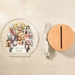 Henkilökohtainen akvarelli sarjakuva Pyhät pyhät taivaan LED-yövalo nimellä ja puinen pohja huoneen sisustus syntymäpäivälahja vastasyntyneille katolilaisille