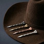 Spersonalizowana metalowa kowbojska wykałaczka z wygrawerowanym inicjałem Kowbojski kapelusz Urodziny Dzień Ojca Prezent dla kowboja Kowbojka