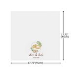 Personalized Embroidered-Look Wedding Ring 100% Cotton Napkin with Name and Date Table Decoration Wedding Bridal Shower Gift for Bride
