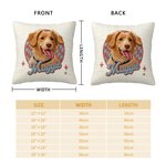 Personalised Cute Pet Photo Checkboard Imitation Embroidery Effect Cushion Cover with Name Home Decor Birthday Gift for Cat Dog Pet Lovers