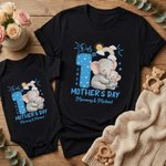 Spersonalizowany 1. Dzień Matki Animal Bear 100% bawełniana koszulka Body dziecięce Pasujący strój z imionami i rokiem Prezent na Dzień Matki dla mamy dziecka