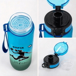 Personalisierte Wasserflasche mit Sport-Silhouette | mit Namen und Zeitmarkierungen | 1000 ml | auslaufsicher | Geburtstagsgeschenk für Sportliebhaber