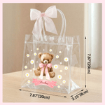 Personalizzato rosa fiocco nastro fiore ragazza proposta orsacchiotto chiaro borsa regalo con nome matrimonio regalo di compleanno per bambini famiglia