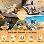 Personalisiertes Strandtuch zum Thema Ruhestand | mit Cartoon-Figur und Namen | schnelltrocknend | Sommerurlaub Abschied Geschenk für Kollegen Rentner