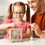Personalizzato Cartoon personaggio professionale orso iniziale salvadanaio in legno con nome Regalo per la festa dei bambini per ragazzi ragazze