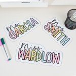 Personalized Rainbow-Colored Teacher Name Whiteboard Magnet School Classroom Supplies Back to School Gift for Teachers
