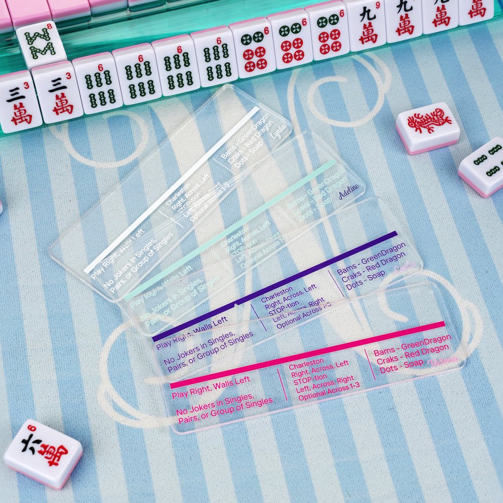 Henkilökohtainen Monivärinen Akryyli Mahjong Line Reader sääntöjen ja nimi Mahjong peli yö syntymäpäivälahja Mahjong rakastaja 1
